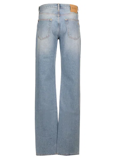 Attico Coated Jeans Light Blue In Blue