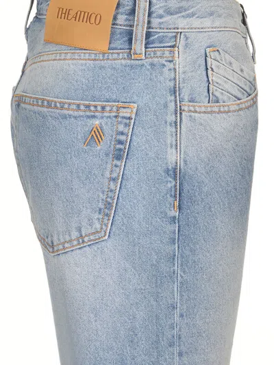 Attico Coated Jeans Light Blue In Blue