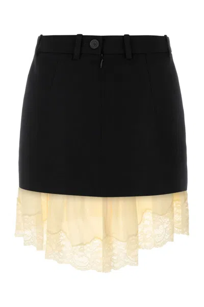 Balenciaga Black Lingerie Mini Tailored Skirt