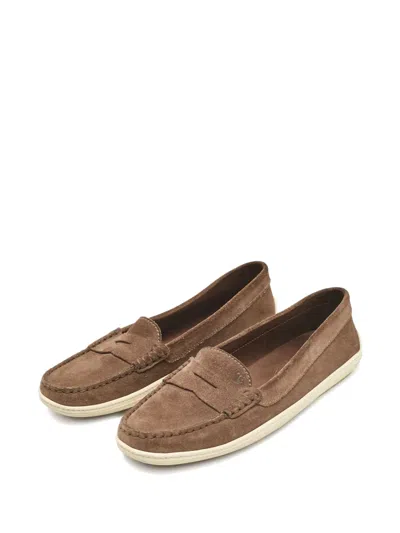 Pre-owned Tod's Vintage  Suede Loafers In Brown