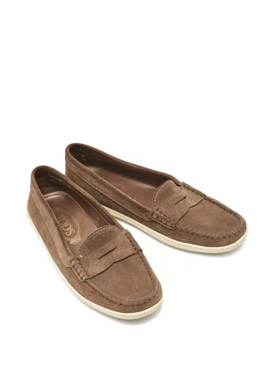 Pre-owned Tod's Vintage  Suede Loafers In Brown