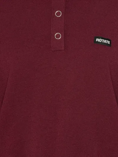 Rotate Birger Christensen Burgundy Polo Shirt With Logo Patch In Burgundy