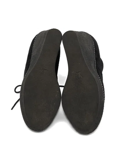 Pre-owned Louis Vuitton 100mm Suede Wedge Monogram Boots In Black