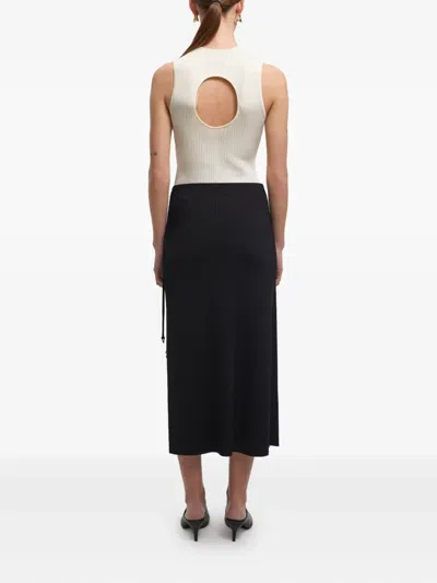 Aeron Double-layer A-line Mid Skirt In Black