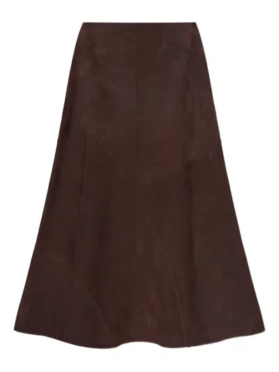 Aeron Leather A-line Midi Skirt