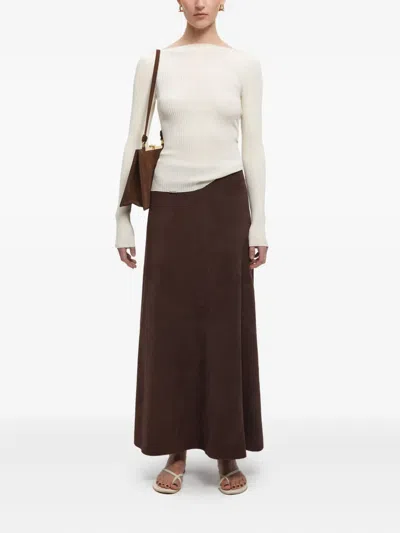 Aeron Leather A-line Midi Skirt