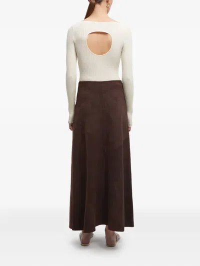 Aeron Leather A-line Midi Skirt