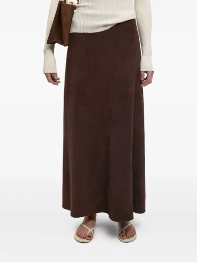 Aeron Leather A-line Midi Skirt