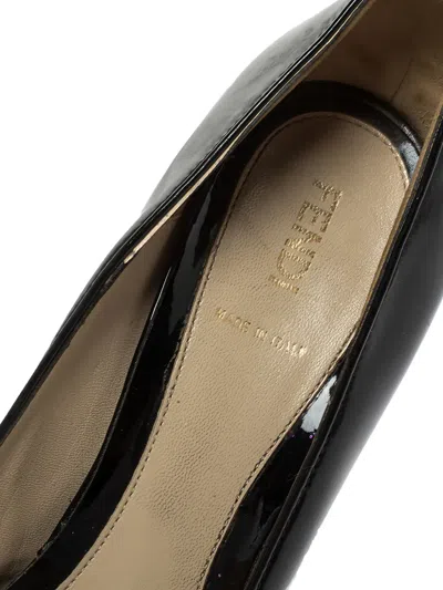 Pre-owned Fendi 140mm Patent Leather Bow Pumps In Black