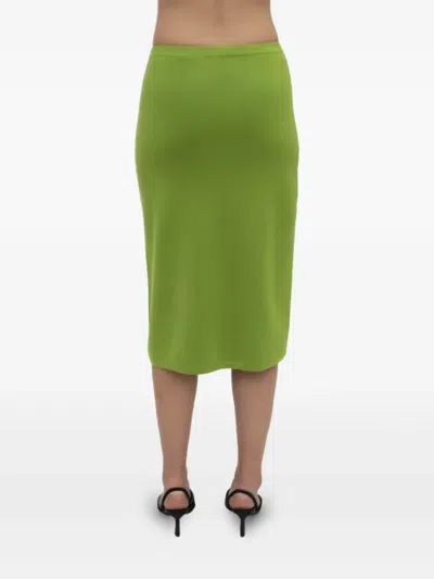 Rosetta Getty Straight Midi Skirt In Green