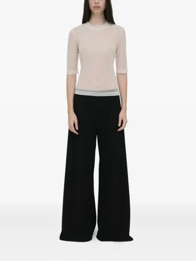 Rosetta Getty Sheer-paneled T-shirt In White