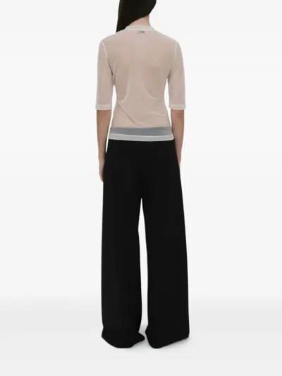 Rosetta Getty Sheer-paneled T-shirt In White