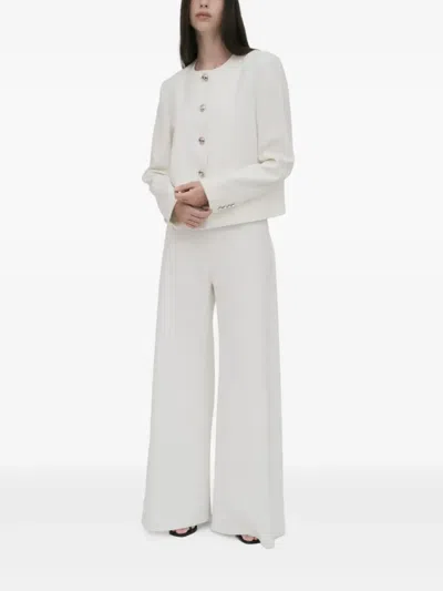 Rosetta Getty Crew Neck Button-front Jacket In White