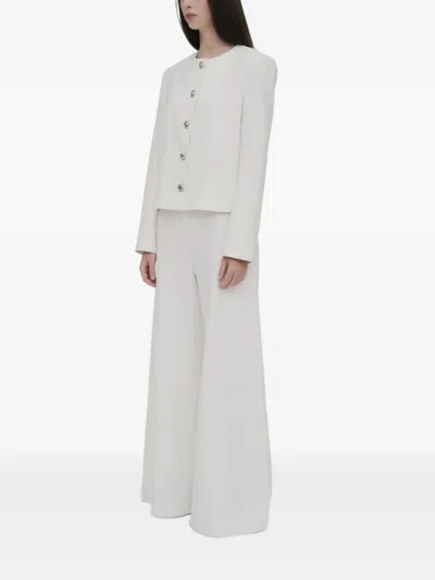 Rosetta Getty Crew Neck Button-front Jacket In White