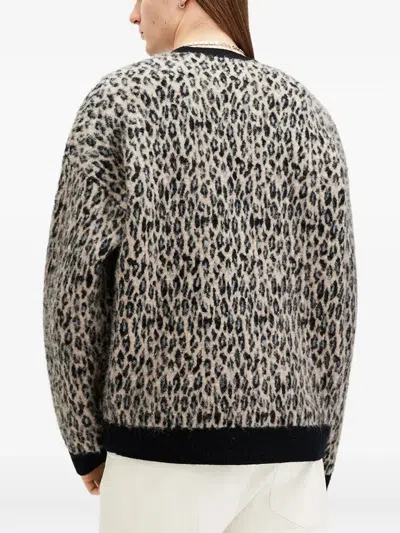 Allsaints Leopard-print Button Cardigan