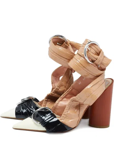 Pre-owned Dior Leather Buckled Sandals In Brown