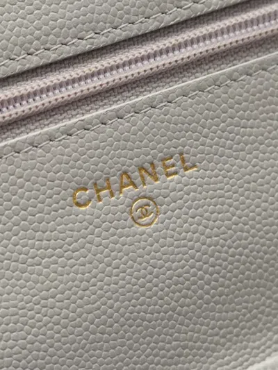 Pre-owned Chanel 2021 Matelasse Chain Wallet In Gray
