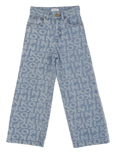 Pinko Logo-embellished Jeans In Blue