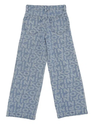 Pinko Logo-embellished Jeans In Blue