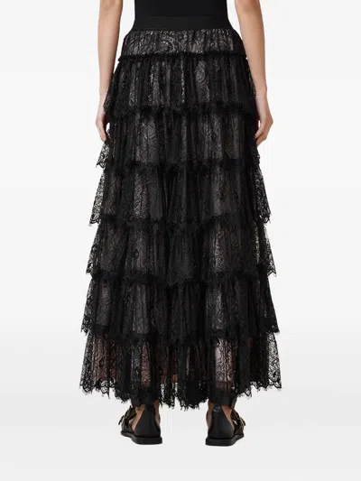 Allsaints Rory Tiered Lace Maxi Skirt