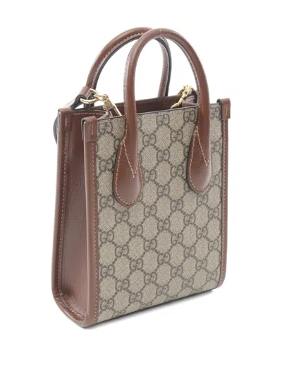 Pre-owned Gucci 2010s Gg Monogram Leather Handbag In Neutral