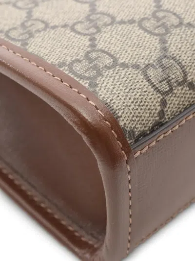 Pre-owned Gucci 2010s Gg Monogram Leather Handbag In Neutral
