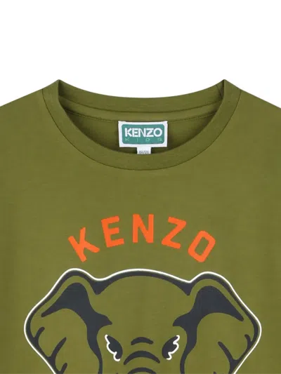 Kenzo Elephant-graphic T-shirt In Green