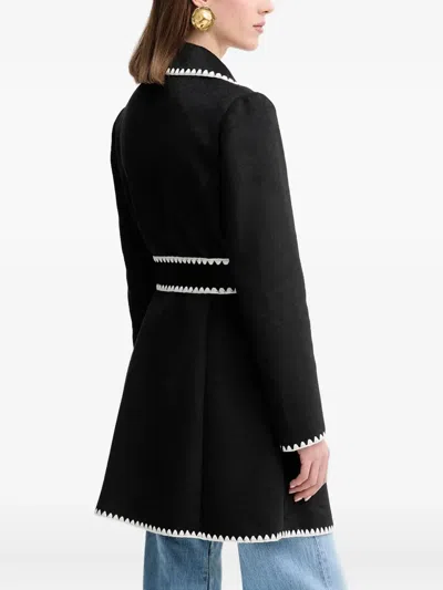Guess Usa Contrasting-trim Belted Coat