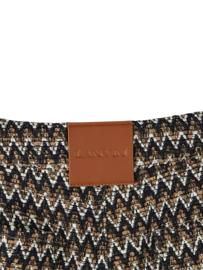Lanvin Enfant Chevron-pattern Wrap Shorts In Brown