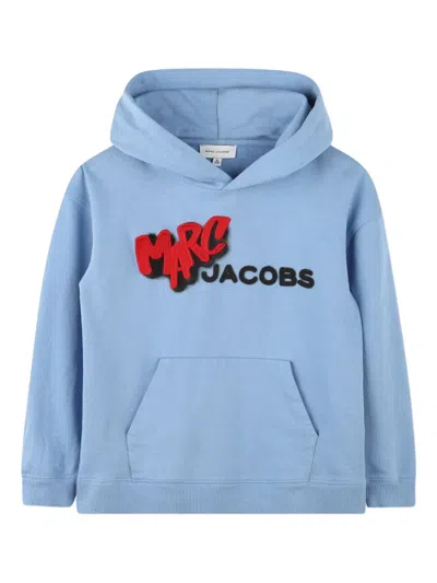 Marc Jacobs Logo-print Hoodie In Blue