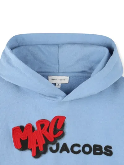 Marc Jacobs Logo-print Hoodie In Blue