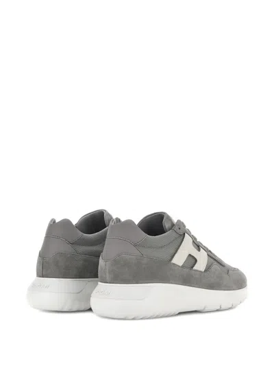 Hogan Interactive 3 Grey Suede Blend Sneakers In Gray