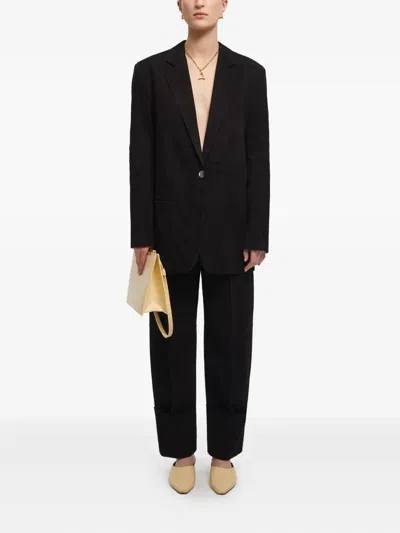 Aeron Suede Single-breasted Blazer In Black