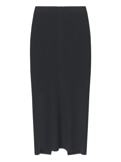 Aeron Ribbed High-waisted Skirt In Black