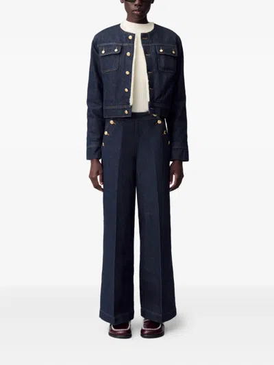 Claudie Pierlot Denim Cropped Jacket
