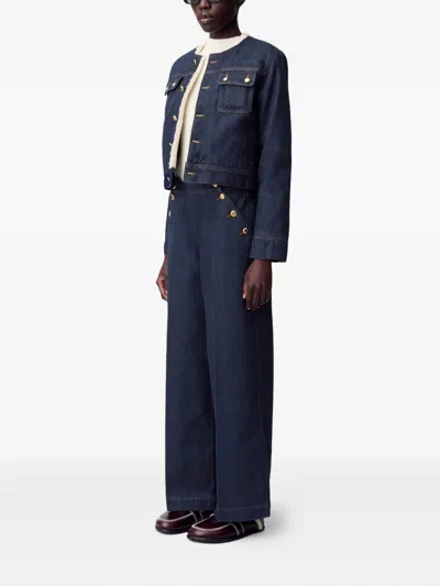 Claudie Pierlot Denim Cropped Jacket