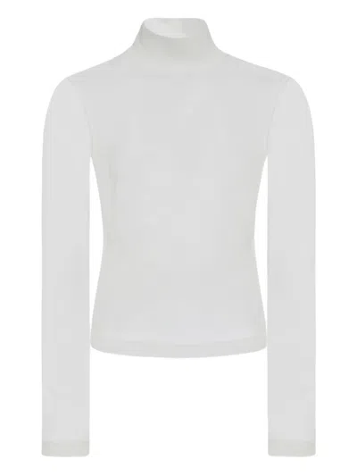 Rosetta Getty Turtleneck Sheer Top In White