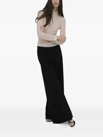 Rosetta Getty Turtleneck Sheer Top In White