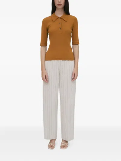 Rosetta Getty Pinstripe Pull-on Trousers In White