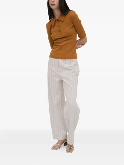 Rosetta Getty Pinstripe Pull-on Trousers In White