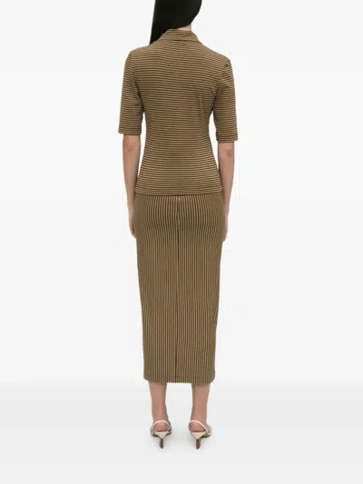 Rosetta Getty Striped Short-sleeve Polo Shirt In Burgundy