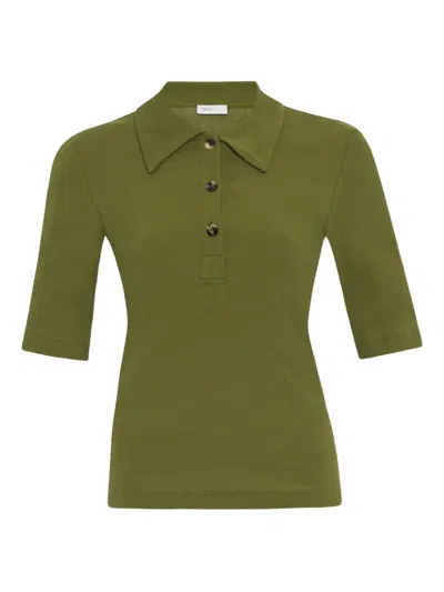 Rosetta Getty Fitted Polo Top In Green