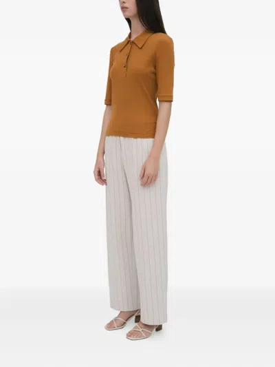 Rosetta Getty Pinstripe Pull-on Trousers In White
