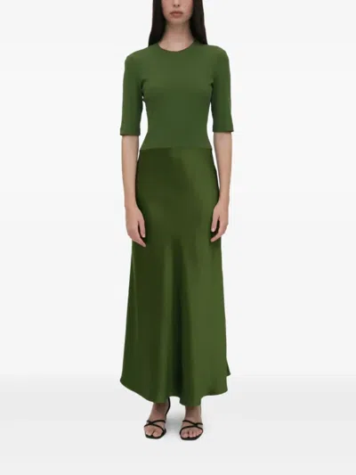 Rosetta Getty Cotton Jersey T-shirt Dress In Green