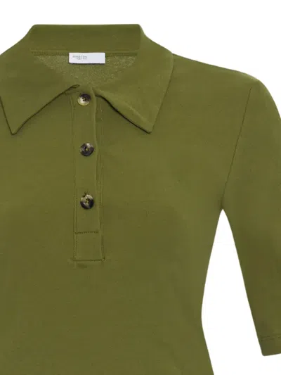Rosetta Getty Fitted Polo Top In Green