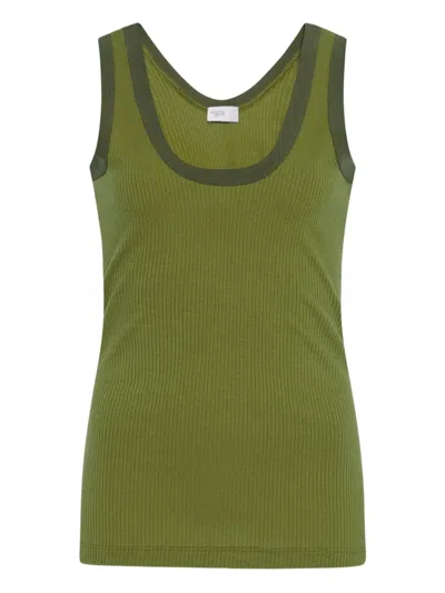 Rosetta Getty Ribbed Tank Top In Green