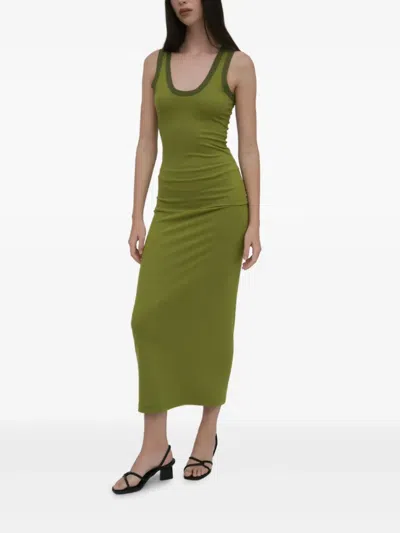 Rosetta Getty Ribbed Tank Top In Green