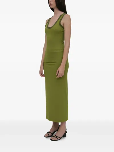 Rosetta Getty Ribbed Tank Top In Green