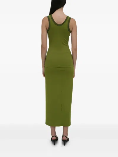 Rosetta Getty Ribbed Tank Top In Green