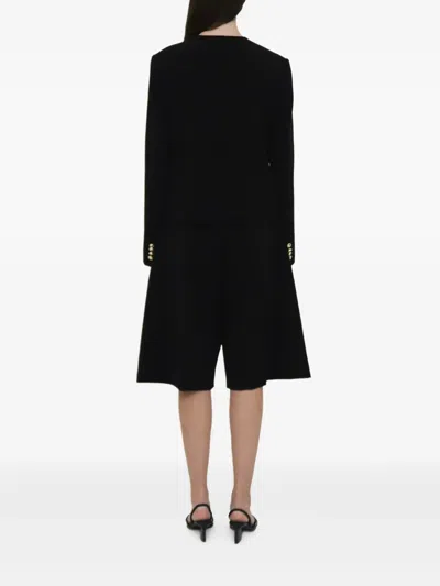 Rosetta Getty Crew-neck Gold-button Jacket In Blue